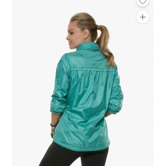 PrAna Womens Tegan Yoga Jacket Large Turqoise Polyester Water-Resistant Zip - Picture 2 of 14